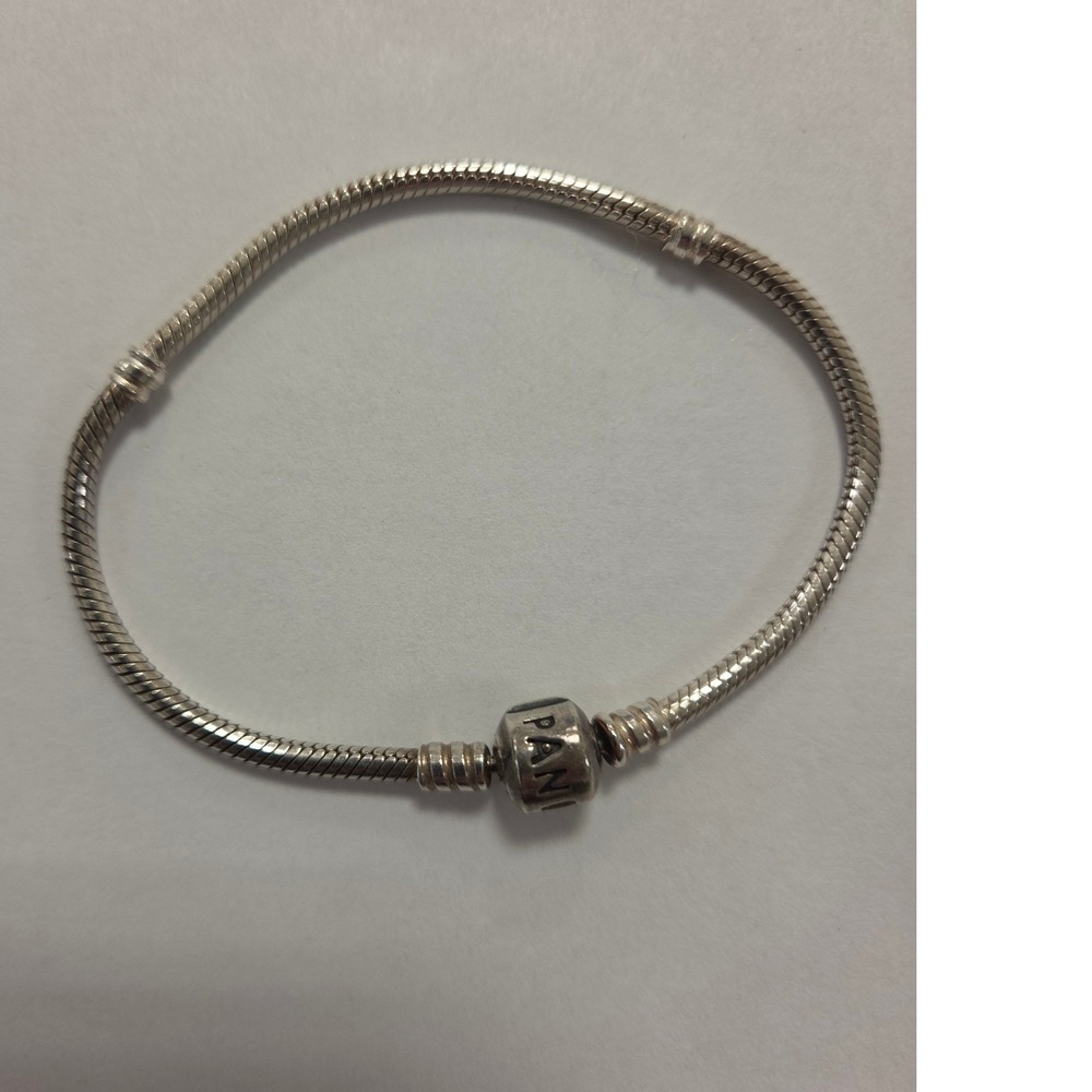 Pandora Moments Sterling Silver Snake Chain Bracelet 8 Inch 20cm Barrel Clasp